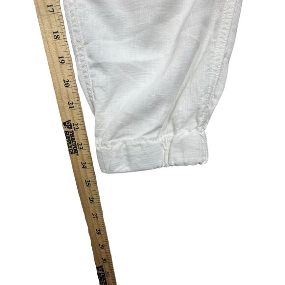 J. Crew  Women's White Seaside Jogger Pants Style Tie Waist G4611 Size 4 - Picture 6 of 8